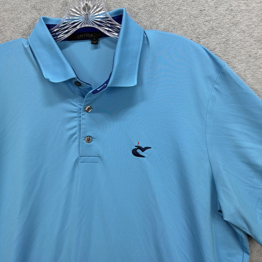 Greyson Polo Shirt Mens Large Blue Caves Valley Golf‎ Club Performance Active